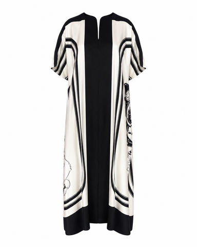 Hermès Brides de Gala Printed Silk Caftan Dress, AW15, 42 FR