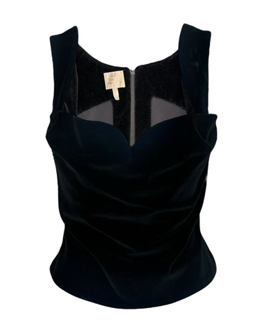 Vivienne Westwood " La Belle Hélène" Black Velvet Draped Corset, SS99, 12 US
