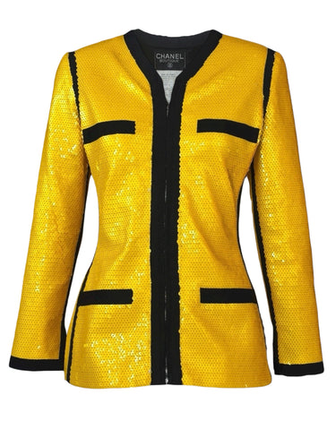Chanel Yellow Scuba Jacket, "City Surfer", SS91, 40 FR