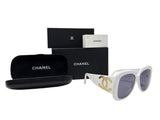 Chanel White Sunglasses with Gold Logo, “Barbie”, SS95, OS