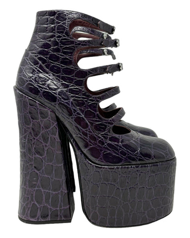 Marc Jacobs Purple Moc-Croc Lili Boots, AW16, Size EU 35 / US 5
