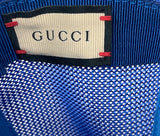 Gucci Blue Trucker Hat with White Logo, Size XL