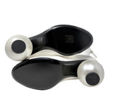 Chanel B&W Leather Cap-Toe CC Pearl Heel Boots, AW25, 38 EU