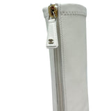 Chanel B&W Leather Cap-Toe CC Pearl Heel Boots, AW25, 38 EU