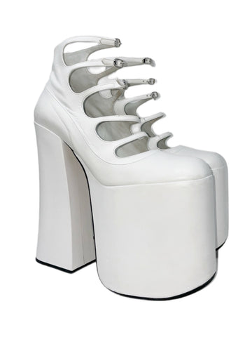 Marc Jacobs White Tripon Platform Boots, AW22, 41 EU / US 11