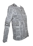 John Galliano Grey Gazette Print Long Sleeve, FW00, XS