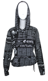 John Galliano Black Gazette Print Hoodie, FW00, S
