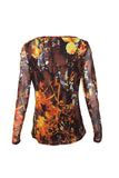Vivienne Tam Woodland Floral Mesh Long Sleeve, c.2000's, S-M