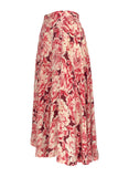 Vintage High Waisted Peony Rose Skirt, c.90's, XS