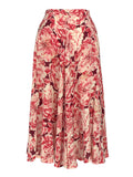 Vintage High Waisted Peony Rose Skirt, c.90's, XS
