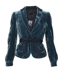 Marc Jacobs Teal Velvet Bow Blazer, c.2010, 6 US