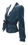 Marc Jacobs Teal Velvet Bow Blazer, c.2010, 6 US