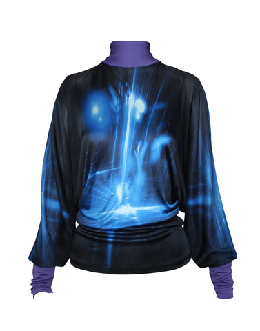 Jean Paul Gaultier Pussybow Light Flare Top, c. 2000's, S