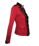 Ralph Lauren Red Military-Inspired Velvet-Trim Jacket, c. 2000's, XS-S