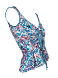 Roberto Cavalli Psychedlic Sleeveless Lace-Up Top, c.2000's, L