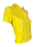 Versace Yellow Terrycloth Button Up Shirt, c.90's, M