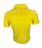 Versace Yellow Terrycloth Button Up Shirt, c.90's, M