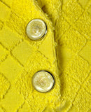 Versace Yellow Diamond Terrycloth Button Up Shirt, c.90's, M