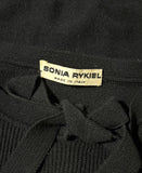 Sonia Rykiel Black Wool Knit Pullover with Neck Bow, S