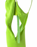 Gianni Versace Lime Green Bias Cut Evening Gown, SS96, 2/4 US