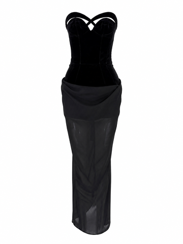 Thierry Mugler Velvet Cutout Evening Gown Dress, FW98, 2 US