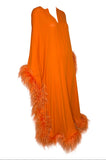 Valentino Garavani Feather-Trim Caftan, Pre-Fall 2022, 38 IT / 4 US