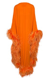 Valentino Garavani Feather-Trim Caftan, Pre-Fall 2022, 38 IT / 4 US
