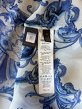 Roberto Cavalli Porcelain Print Silk Tunic, c.2000's, 4 US