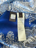 Roberto Cavalli Blue Paisley Ruffle Tunic, c.2000's, 4 US
