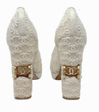 Chanel Ivory CC Lace Sample Platform Pumps, SS08, 38 EU