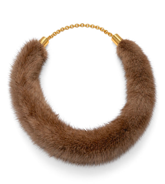Marni Brown Mink Fur Collar Necklace, c.2000's, OS