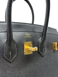 Hermès Birkin Sellier Bag, Noir Epsom Leather with Gold Hardware 25, 2020