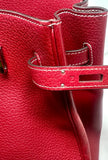 Hermès Rouge Braise Togo Leather Birkin with Palladium Hardware, 2002, 35