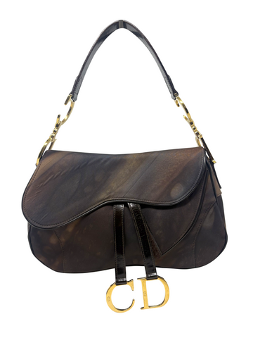 Christian Dior by John Galliano Watercolor Double Saddle Bag, AW01, OS