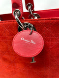 Christian Dior "Lady Dior" Cannage, Red Suede Handbag with Wallet & Strap, July 2003