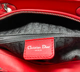 Christian Dior "Lady Dior" Cannage, Red Suede Handbag with Wallet & Strap, July 2003