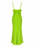 Gianni Versace Lime Green Bias Cut Evening Gown, SS96, 2/4 US
