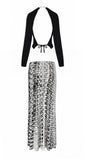 Maison Margiela Knit Ring Halter & Printed Bias Skirt Set, 1996, 2/4 US