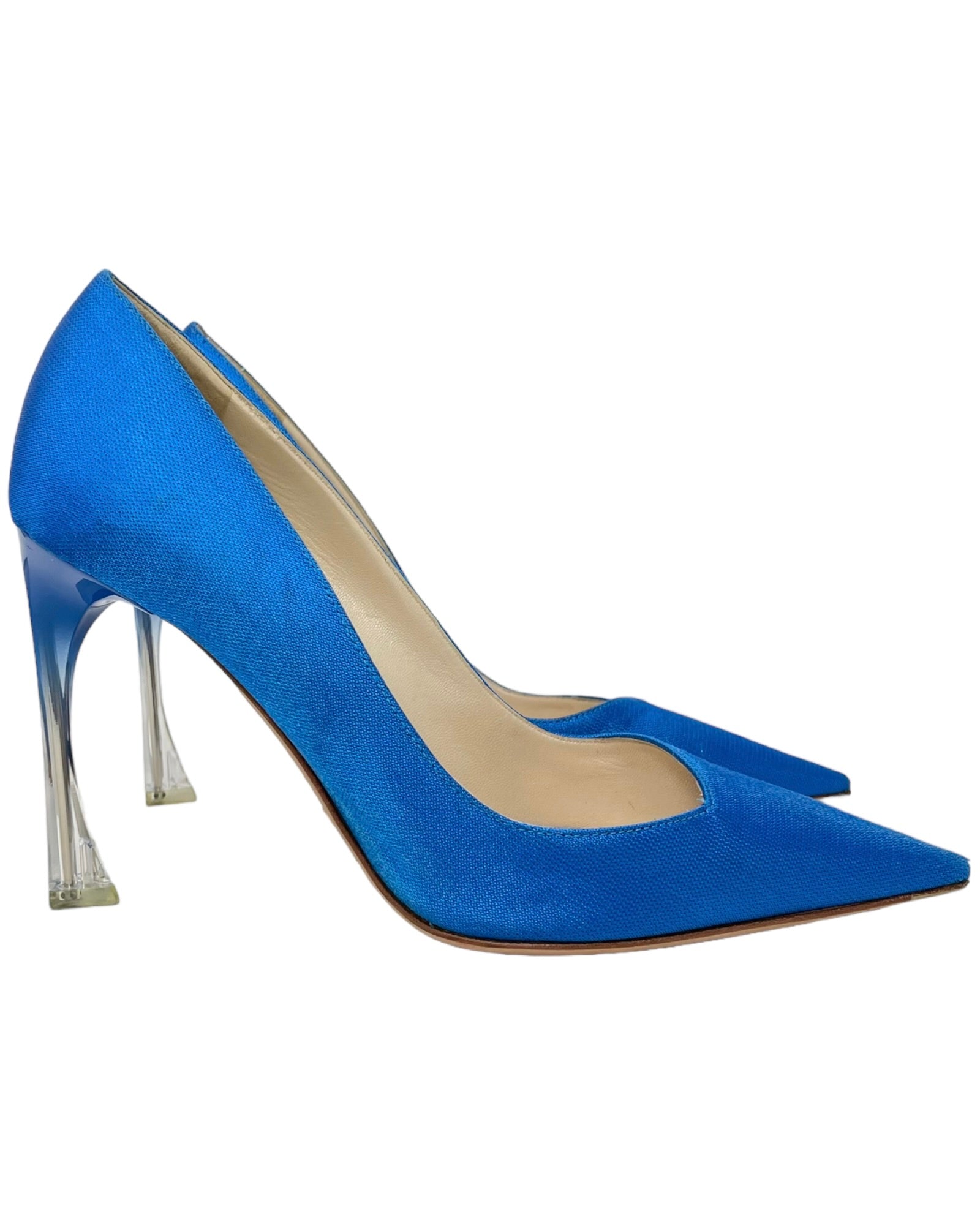 Christian Dior Cobalt 'Songe' Pumps with Lucite Heel, Resort