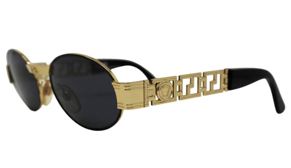 Gianni Versace Black Lens Oval Sunglasses with Gold Frame, Mod S43 Col. 09M, 1996