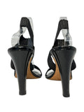 Manolo Blahnik Black Bandage Leather Heel with Acrylic Gem, 41 EU