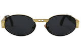 Gianni Versace Black Lens Oval Sunglasses with Gold Frame, Mod S43 Col. 09M, 1996