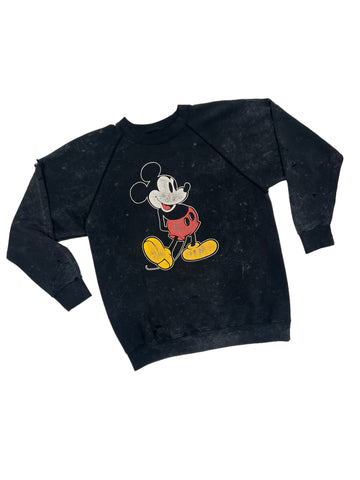 Distressed Mickey Mouse Crewneck Jumper, Made in USA, 80's, L