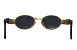 Gianni Versace Black Lens Oval Sunglasses with Gold Frame, Mod S43 Col. 09M, 1996