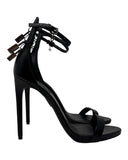 Dsquared2 Silver Padlock Black Leather Stilettos, SS17, 40 EU / 10 US