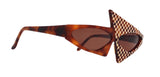 Alain Mikli Brown Asymmetrical Checkered Sunglasses, 030 185 , 1985, OS