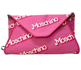 Moschino Barbie Pink Saffiano Leather Clutch with Chain, SS15