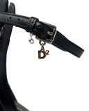 Dsquared2 Silver Padlock Black Leather Stilettos, SS17, 40 EU / 10 US