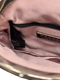 Prada Fox Fur Trim Satin Evening Bag with Chain Strap, OS