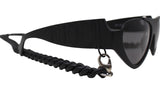 Emilio Pucci Black Sunglasses with Detachable Chain, EP 161-02-135, OS